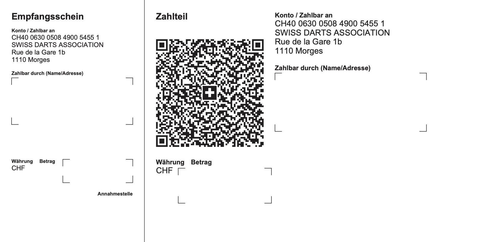 SDA QR-Einzahlungsschein