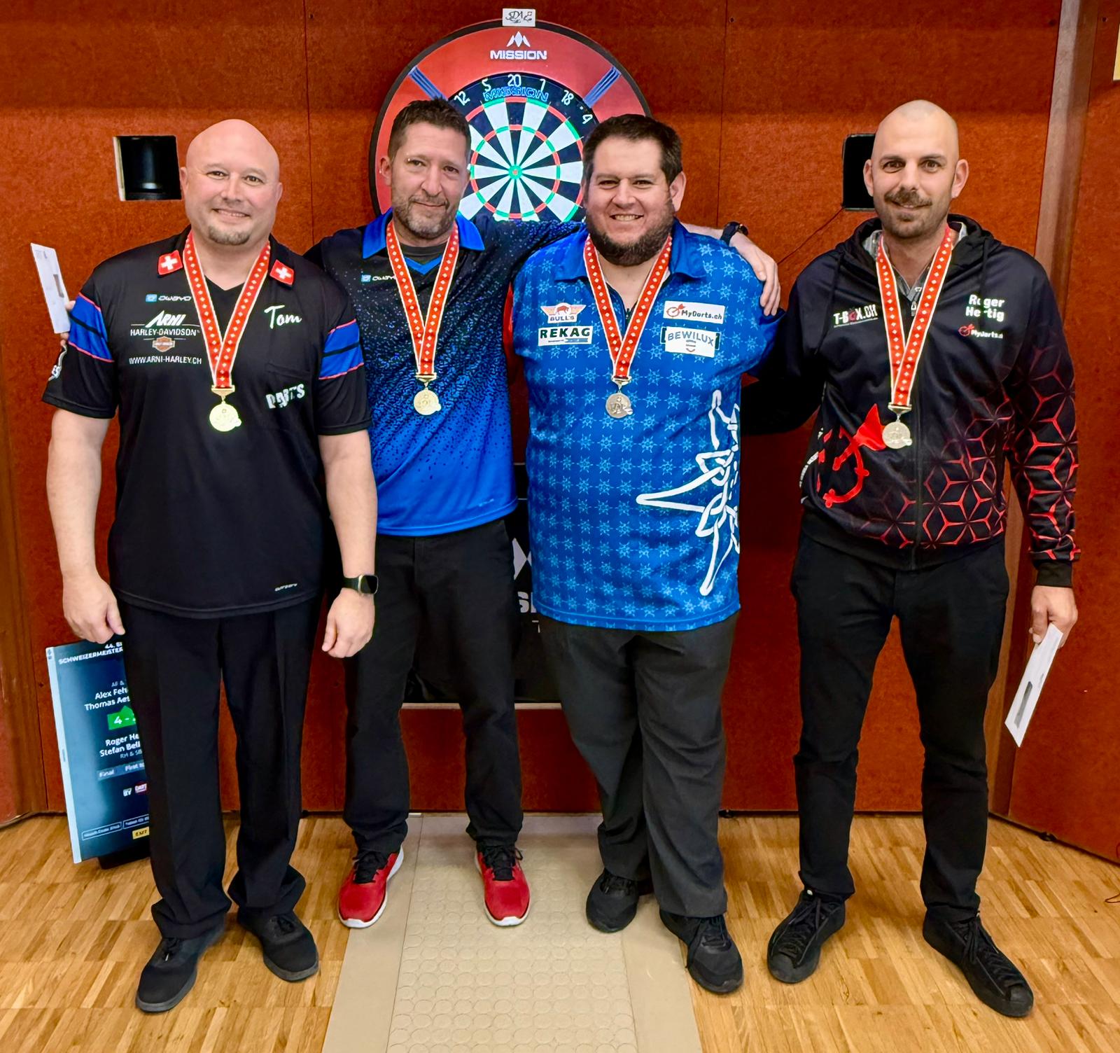 Schweizer Meisterschaften 2025 - Final Open Doppel: Thomas Aeschimann und Alex Fehlmann (Schweizer Meister), Stefan Bellmont, Roger Hertig